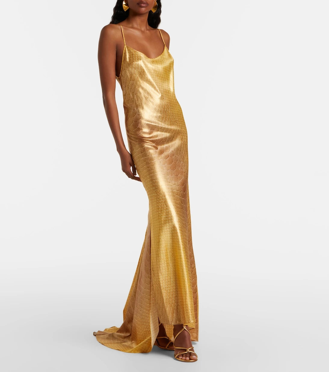 Roberto Cavalli - Snake-print silk gown