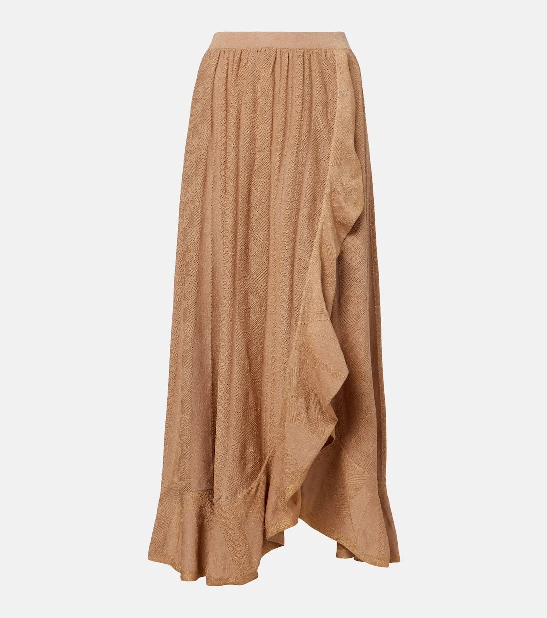 Zimmermann - تنورة ماكسي لاميه بتطريز مخرم أستر