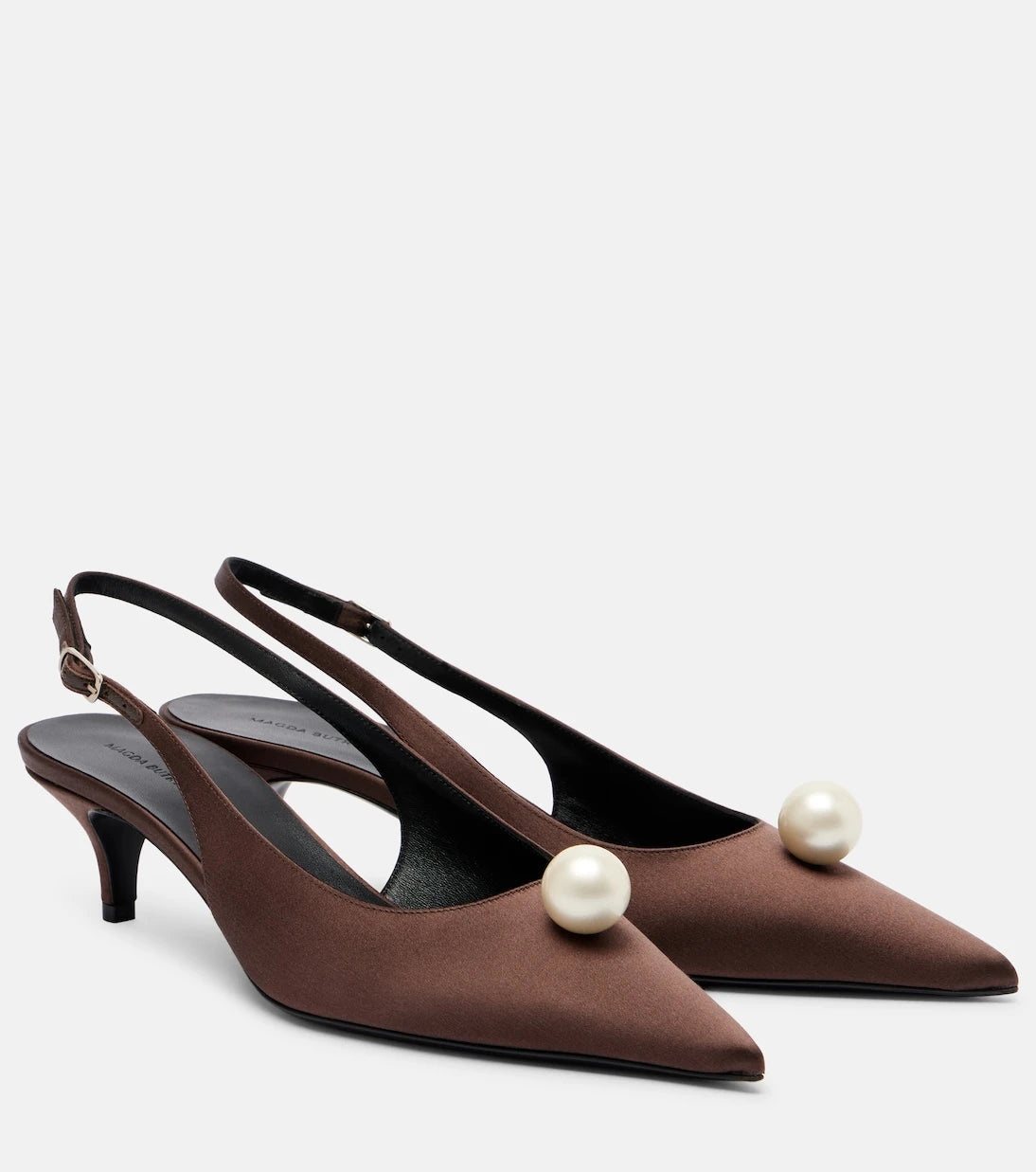 Magda Butrym - Embellished satin slingback pumps