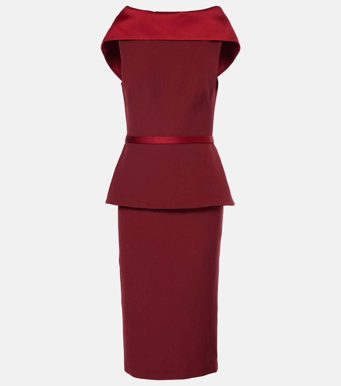 Safiyaa - Rella draped peplum heavy crêpe midi dress