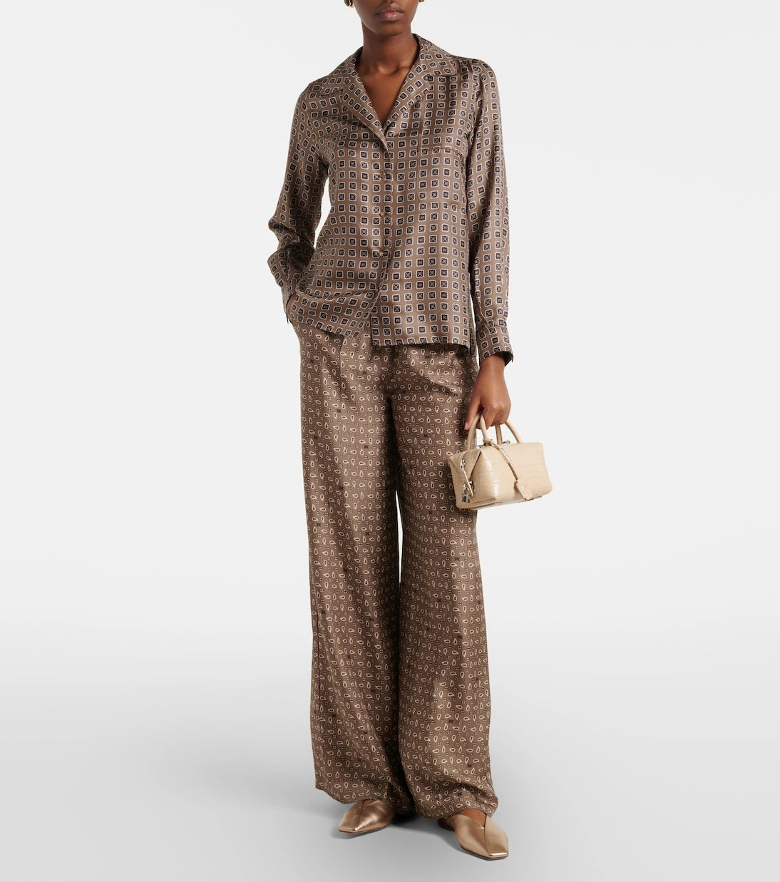 Max Mara - Metallic leather mules