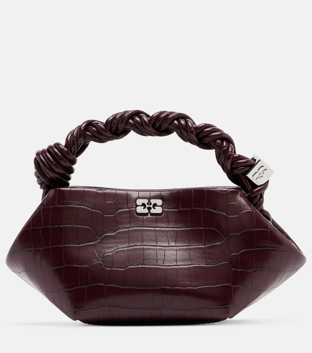Ganni - Bou Mini croc-effect leather top-handle bag
