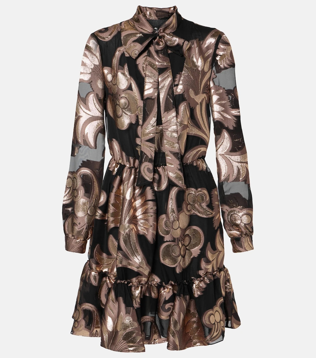 Etro - Printed tie-neck minidress