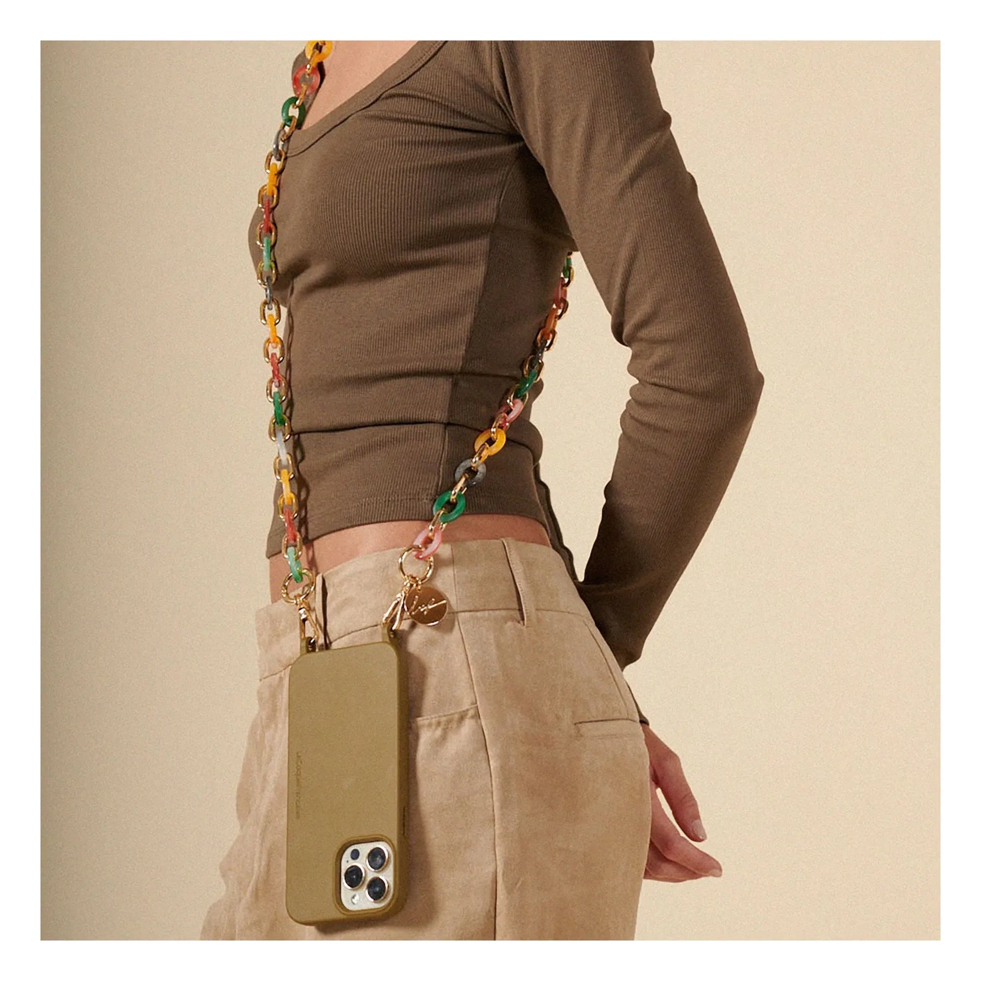 LaCoqueFrançaise - Cassy 120 cm long chain | Multicoloured