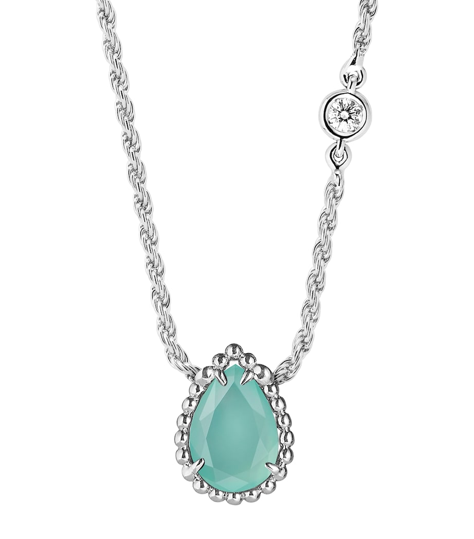 White Gold, Diamond and Aquaprase Serpent Bohème Pendant