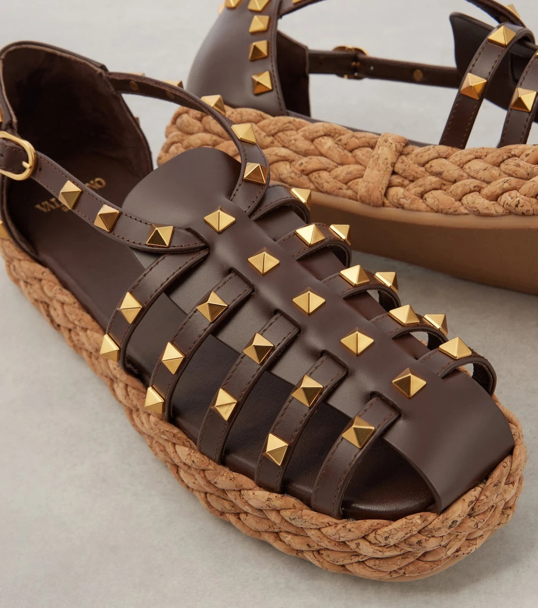 Valentino Garavani - Rockstud leather espadrilles