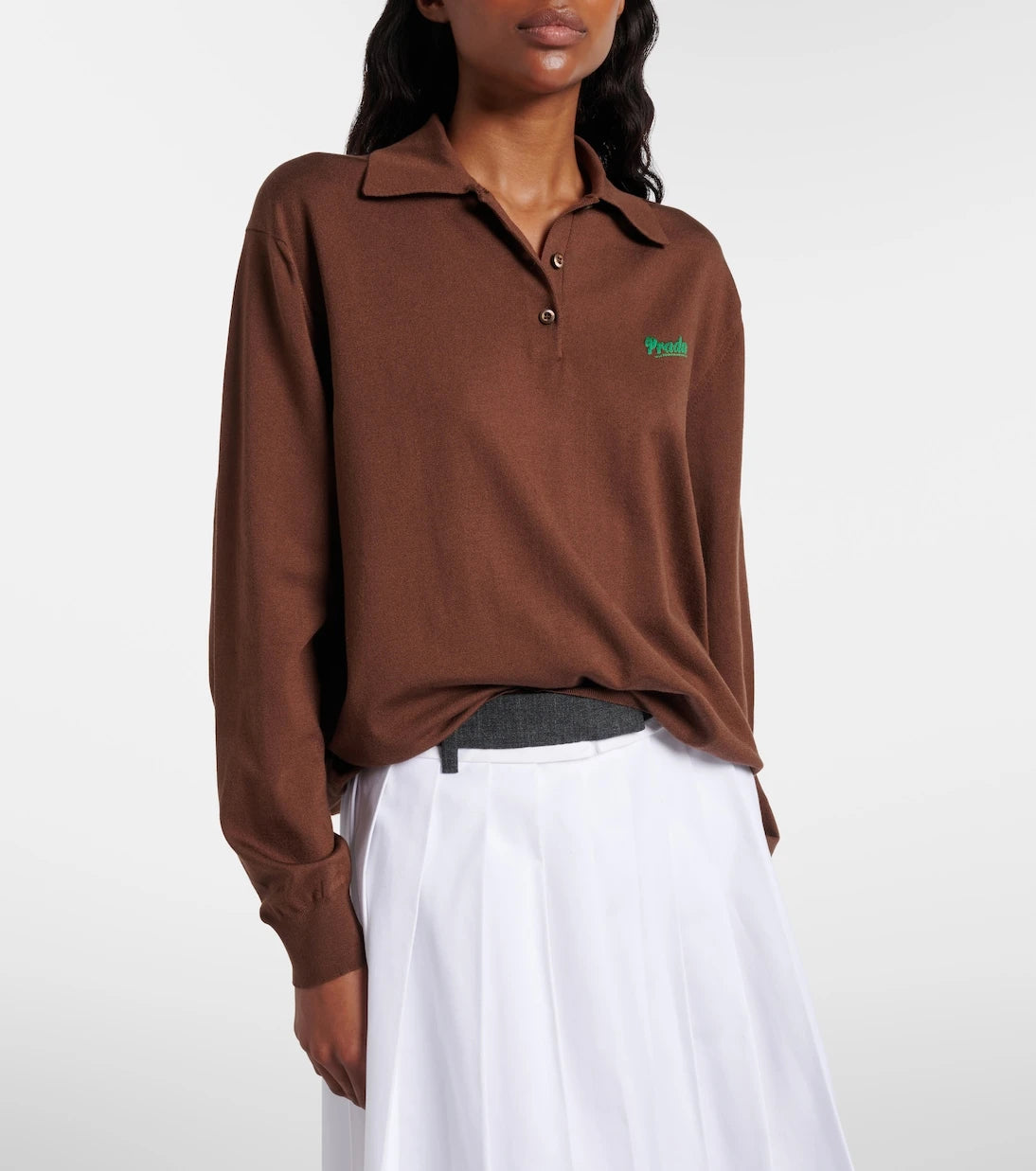 Prada - Silk-blend polo sweater
