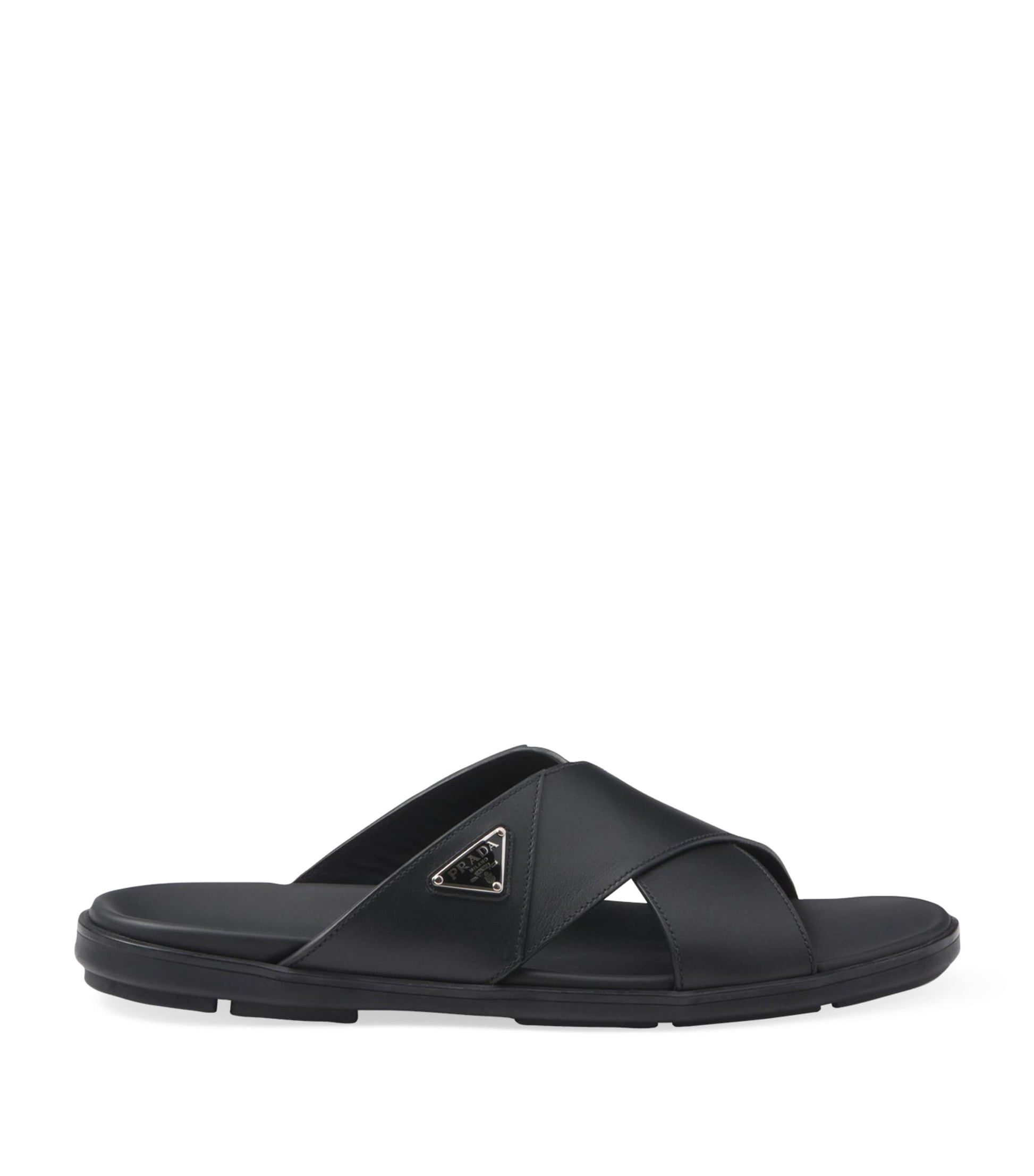 Prada Leather Crossover Sandals
