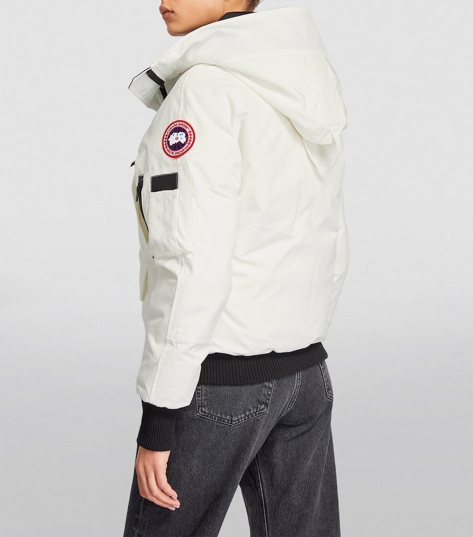 Canada Goose White Down-Filled Chilliwack Bomber Jacket