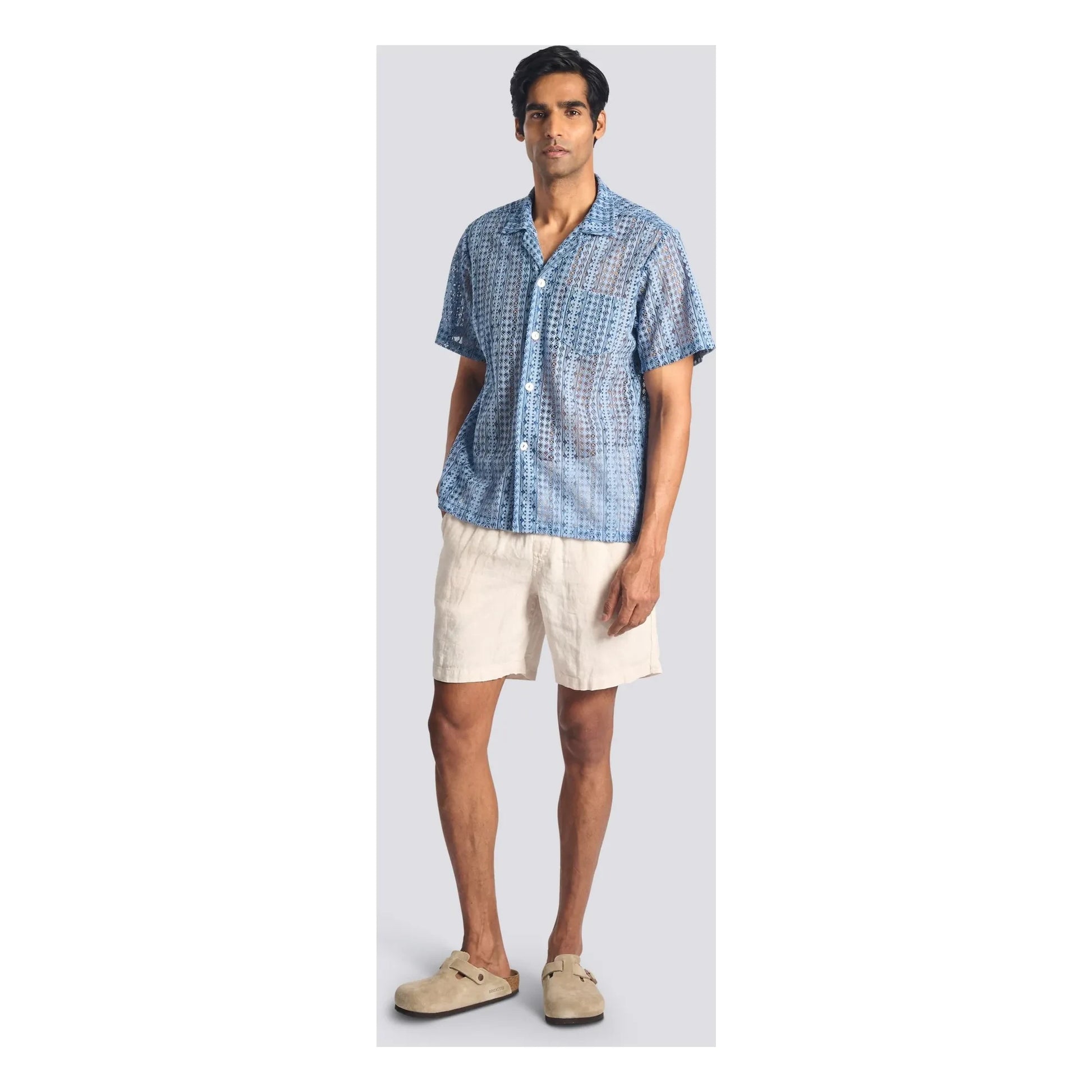Bather - Tide Gonzo Lace shirt | Light Blue