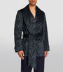 Silk-Lined Paisley Smoking Jacket NAVY