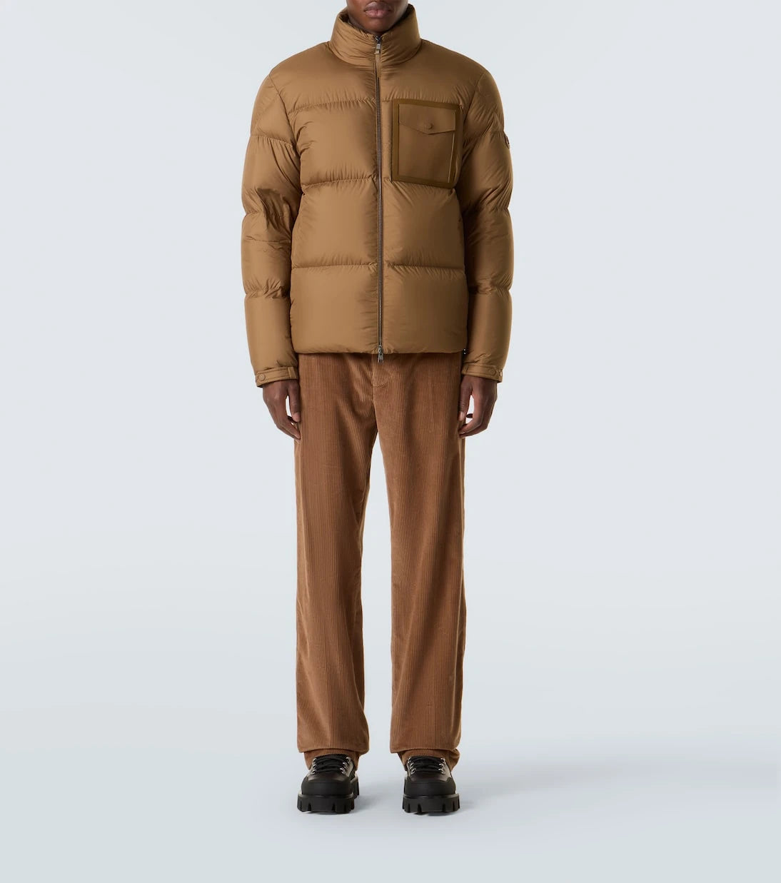 Moncler - Chinon leather-trimmed down jacket