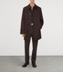 Brown Cotton Gabardine Short Car Coat