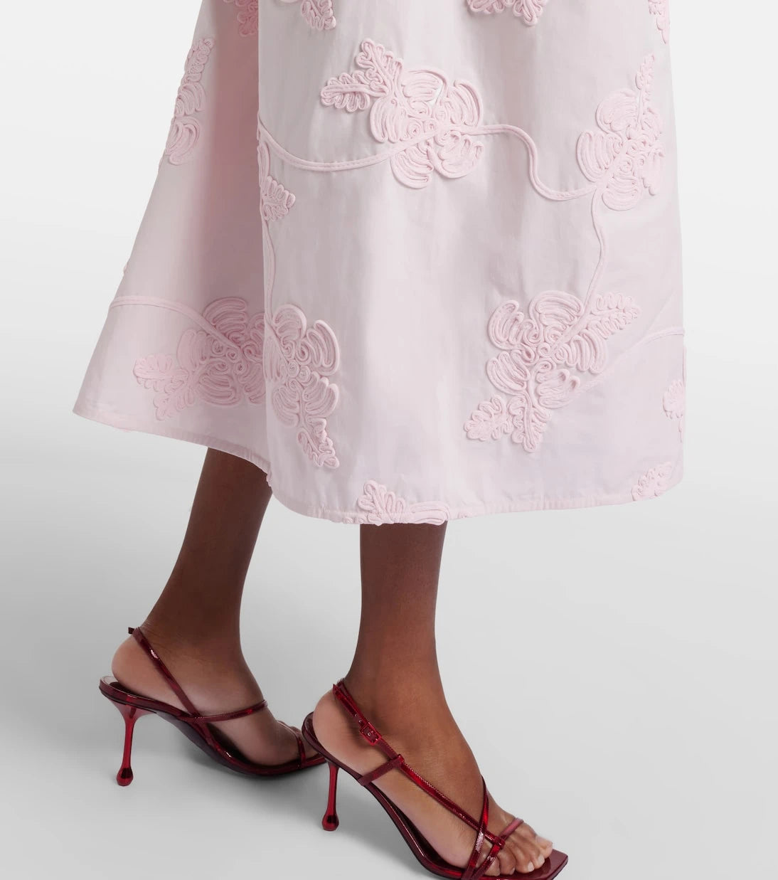 Rotate - Embroidered floral cotton midi dress