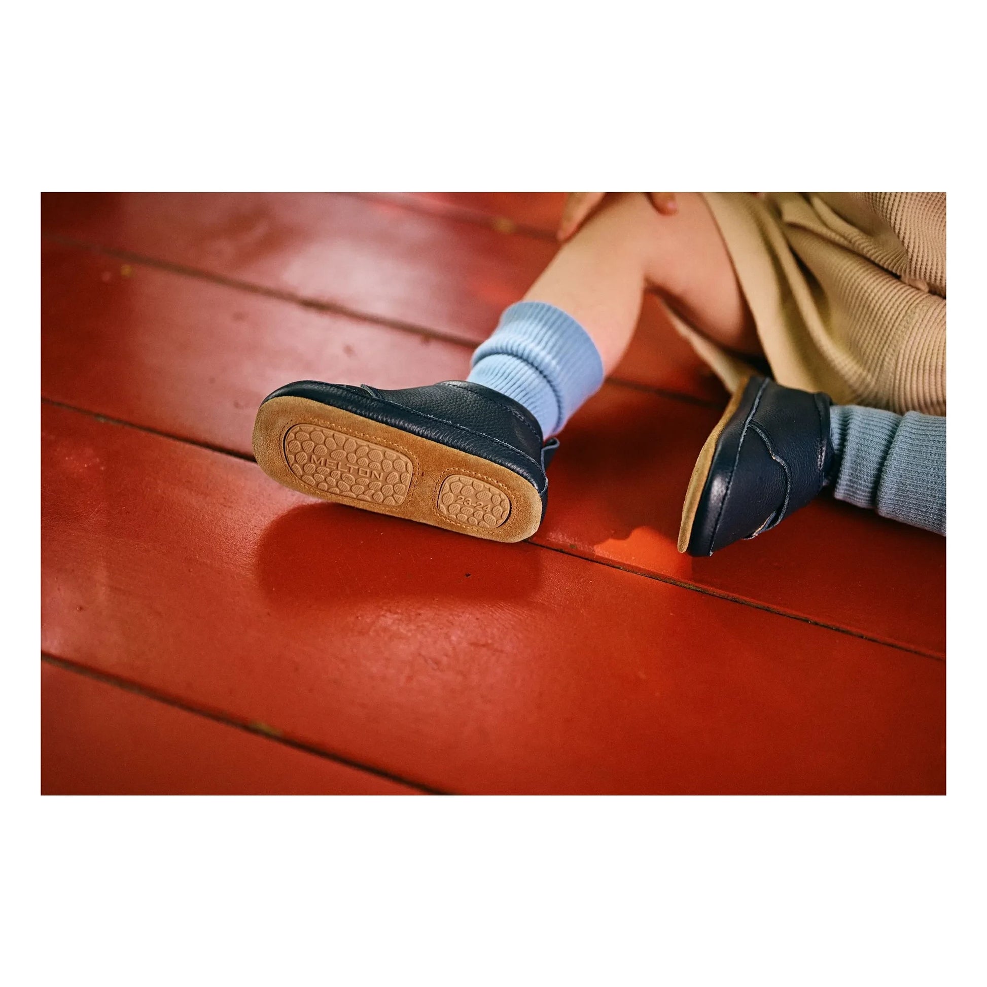 Melton - Leather slippers | Navy blue