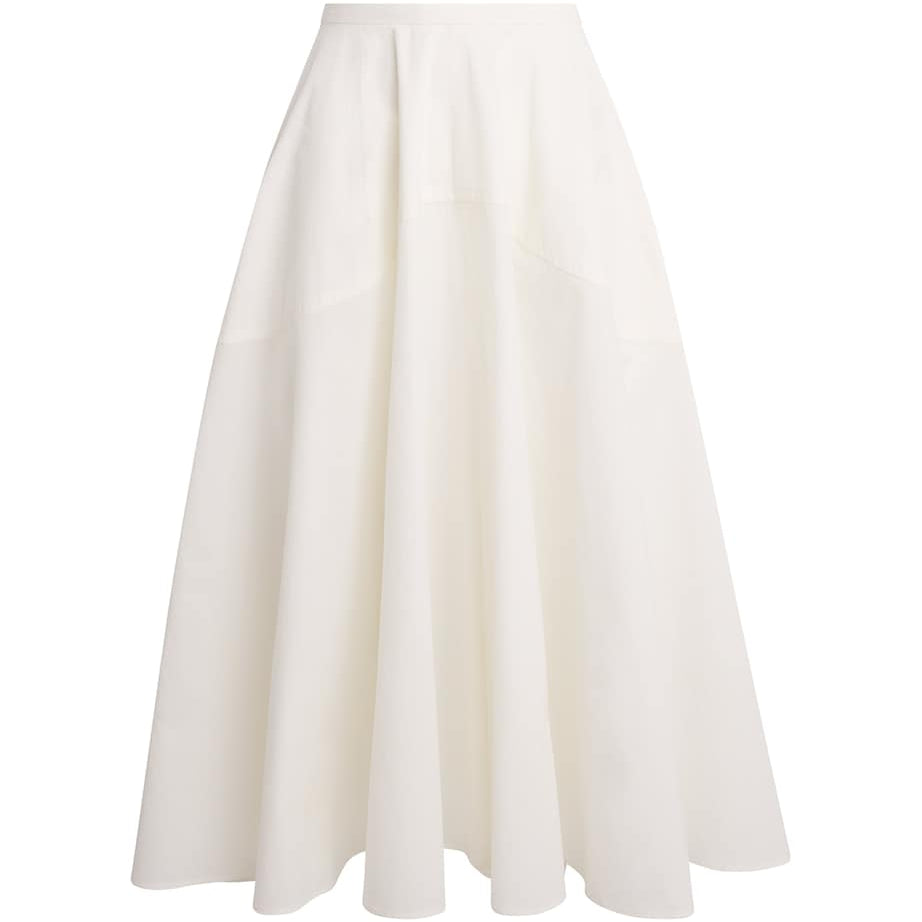 Ivory Organic Cotton Maxine Midi Skirt