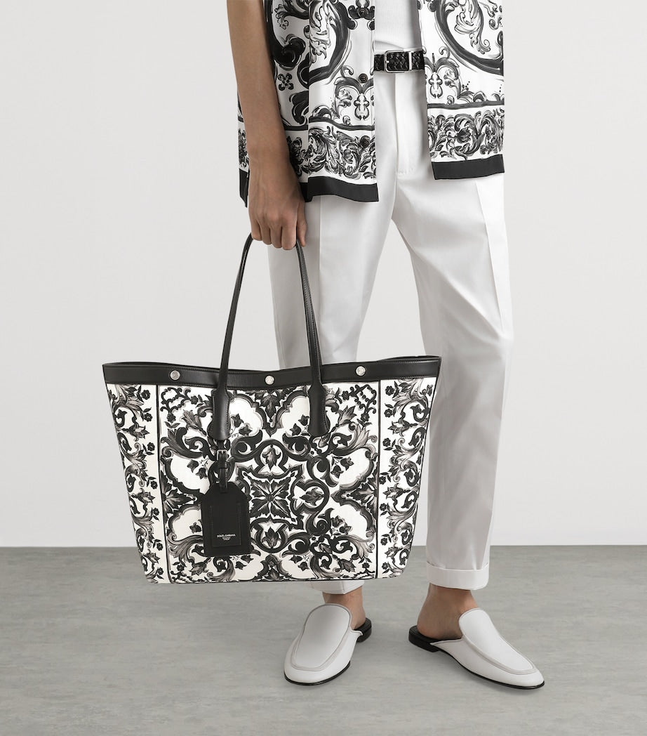 Dolce & Gabbana Canvas Majolica Tote Bag