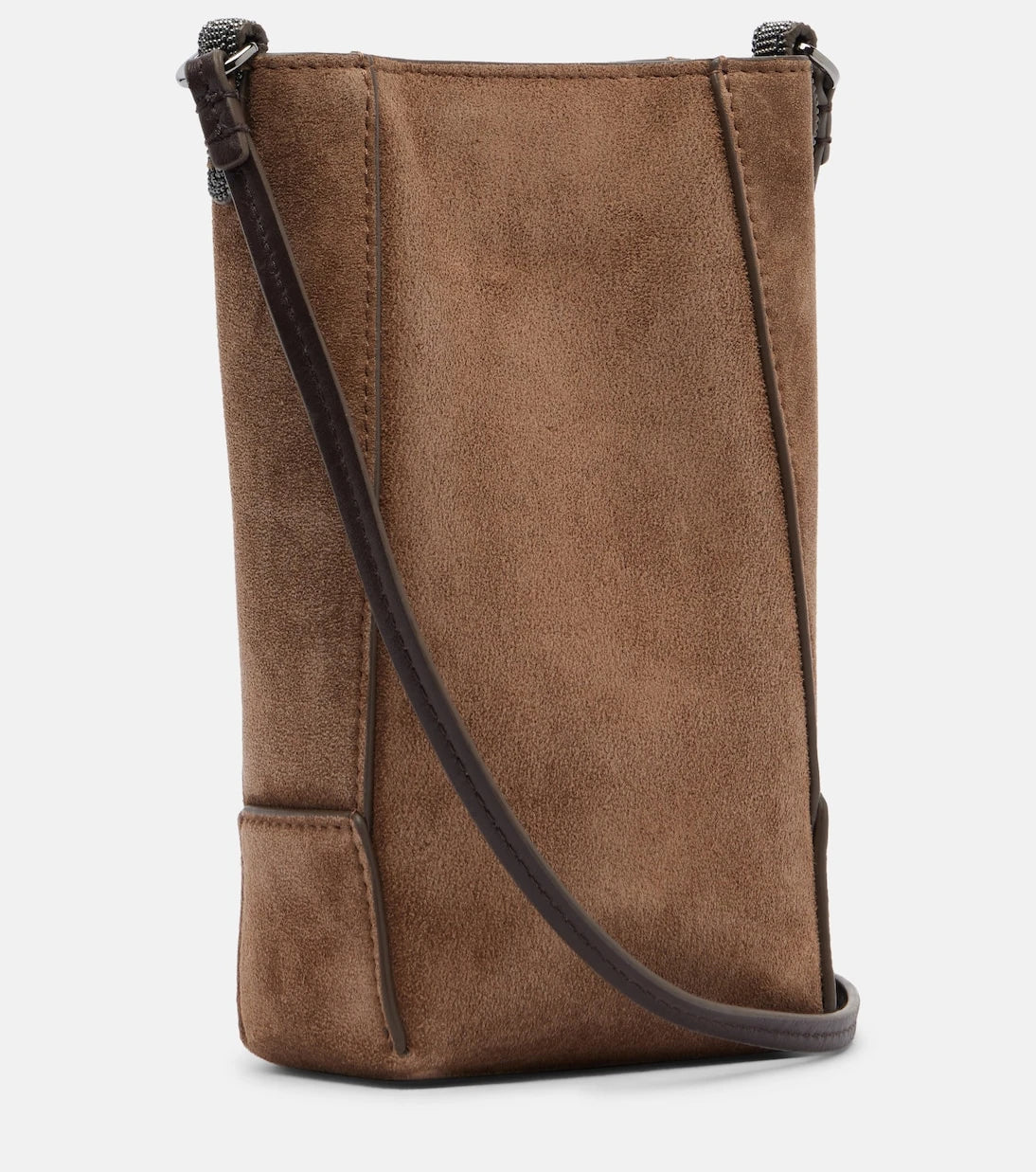 Brunello Cucinelli - Duo Mini Monili suede phone pouch