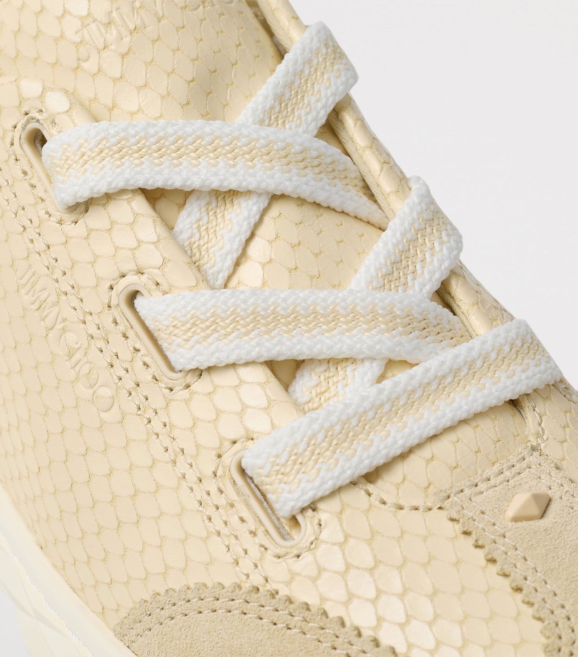 Jimmy Choo Beige Diamond Light Flex Leather Sneakers