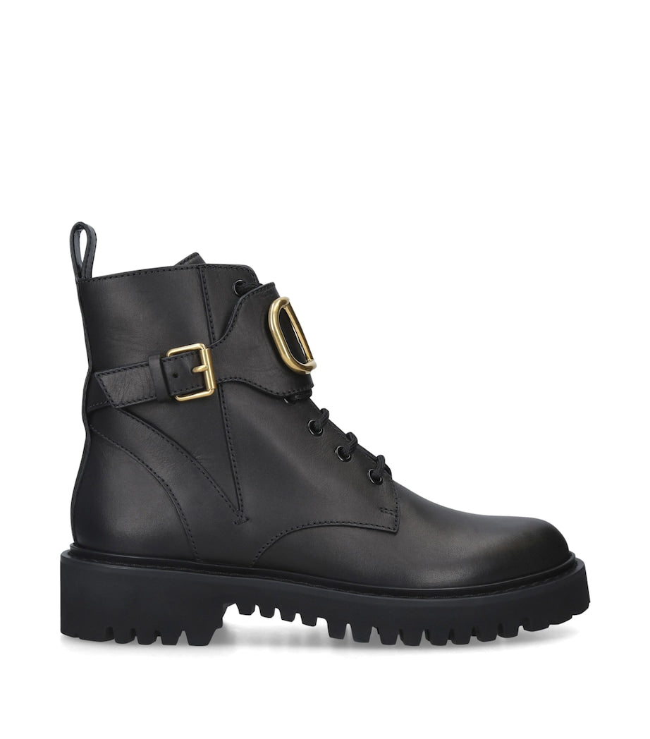 Valentino Garavani Black Valentino Garavani VLOGO Combat Boots