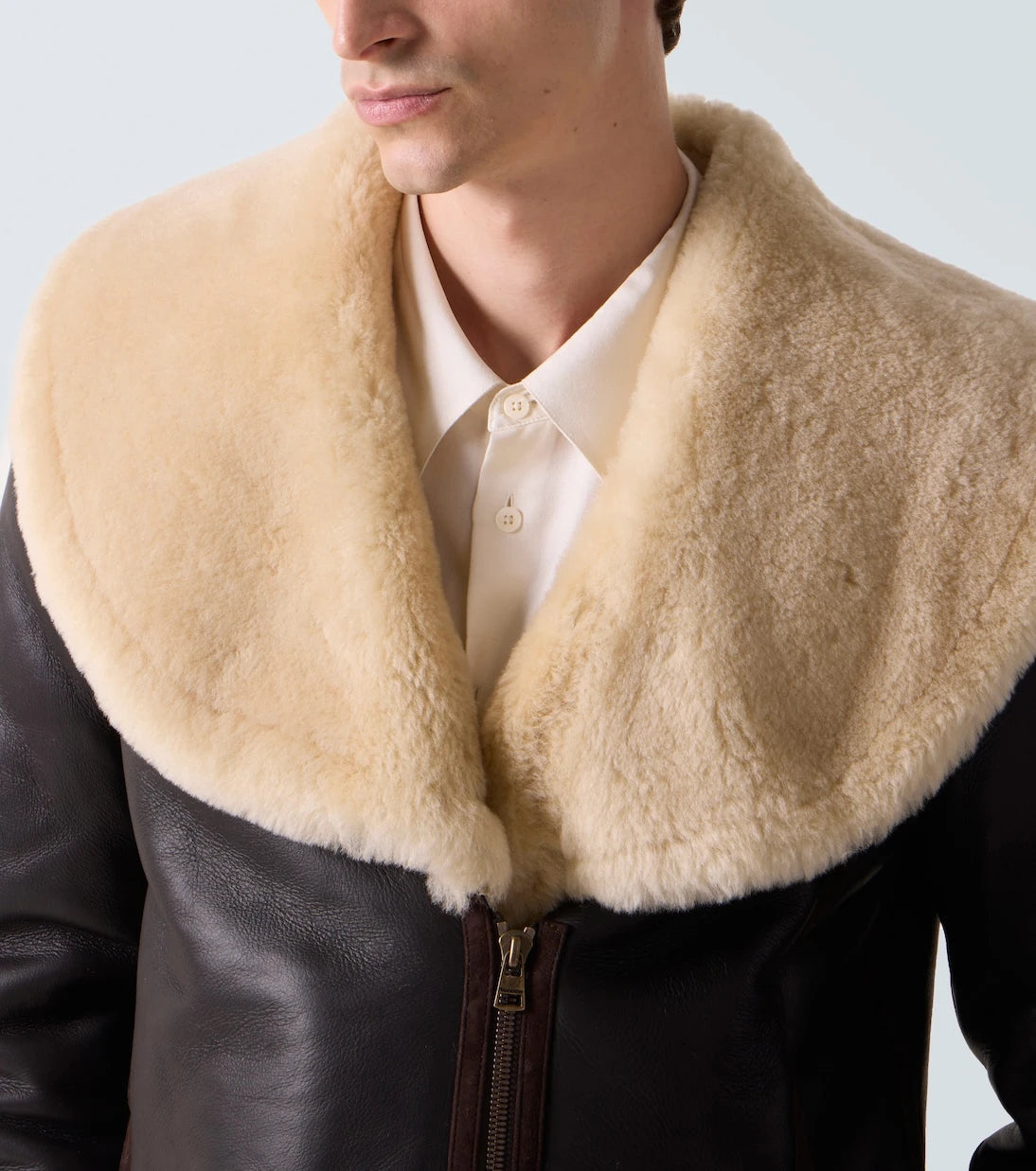 JW Anderson - Shearling-trimmed leather jacket