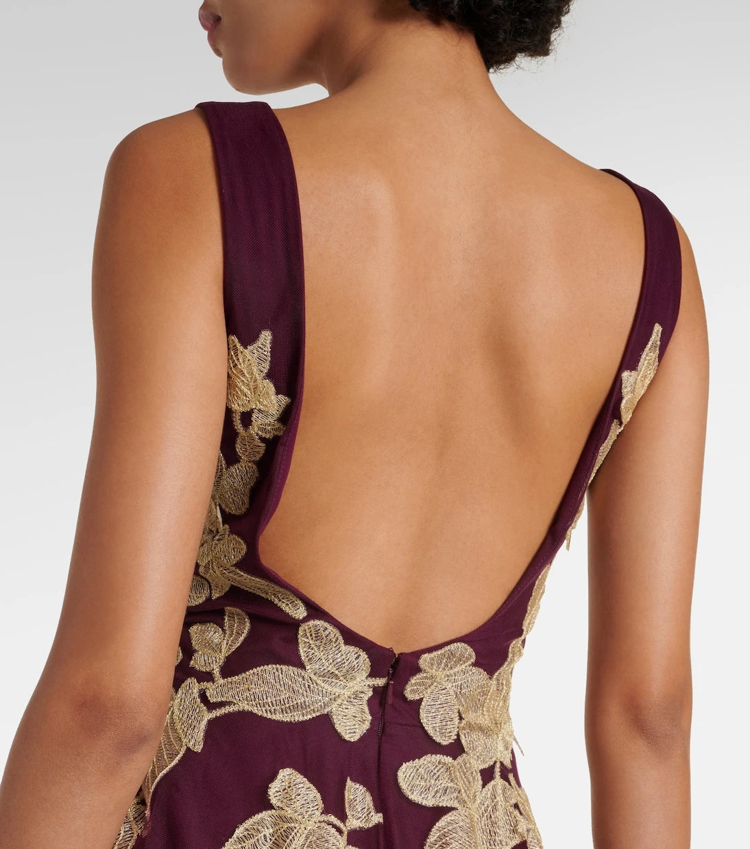 Costarellos - Floral appliqué tulle gown