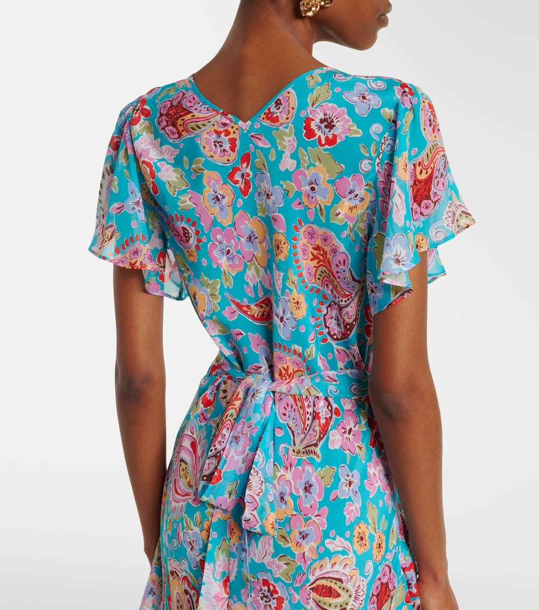 Rixo - Evie silk crêpe de chine midi dress