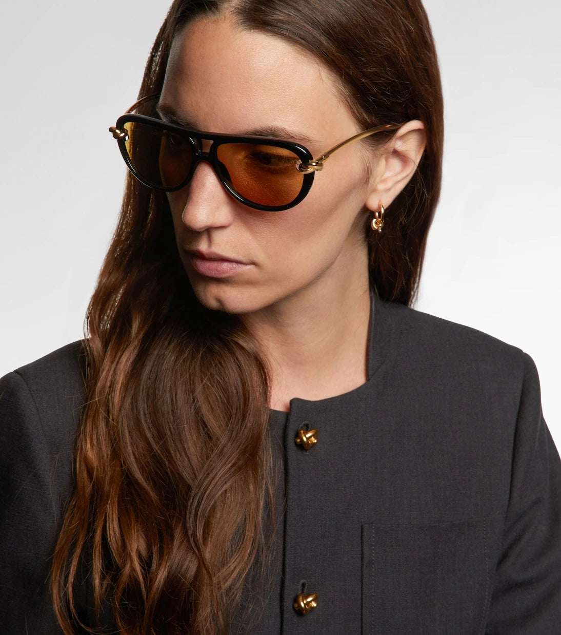 Bottega Veneta - نظارة أفياتور شمسية "نوت"