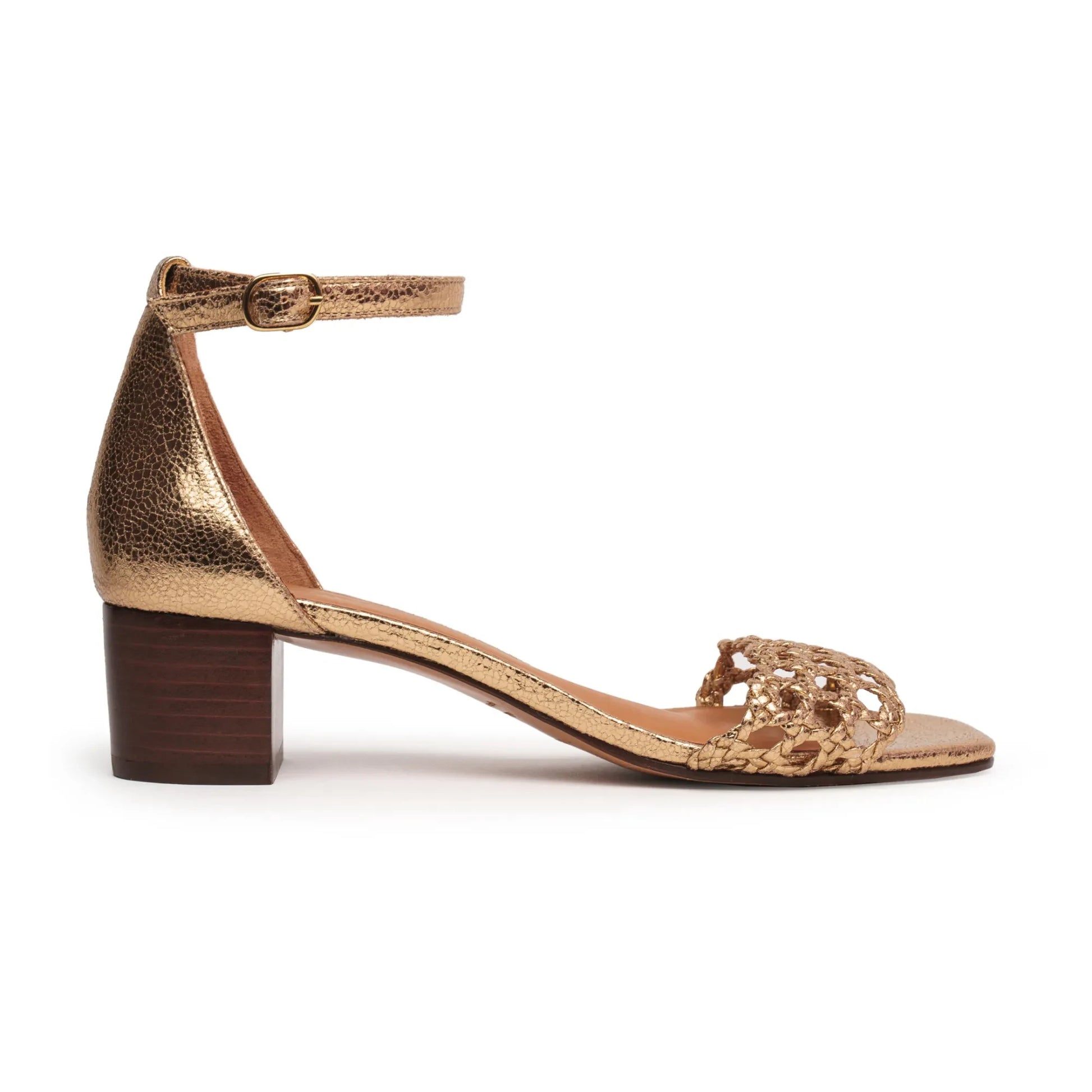Rivecour - Leather N°890 Heeled Sandals | Gold