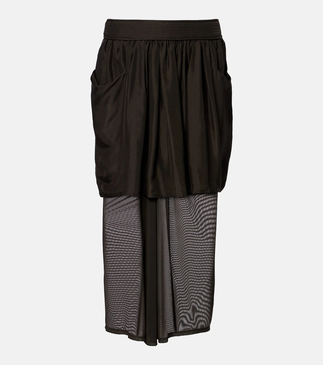 Lemaire - Draped semi-sheer silk midi skirt