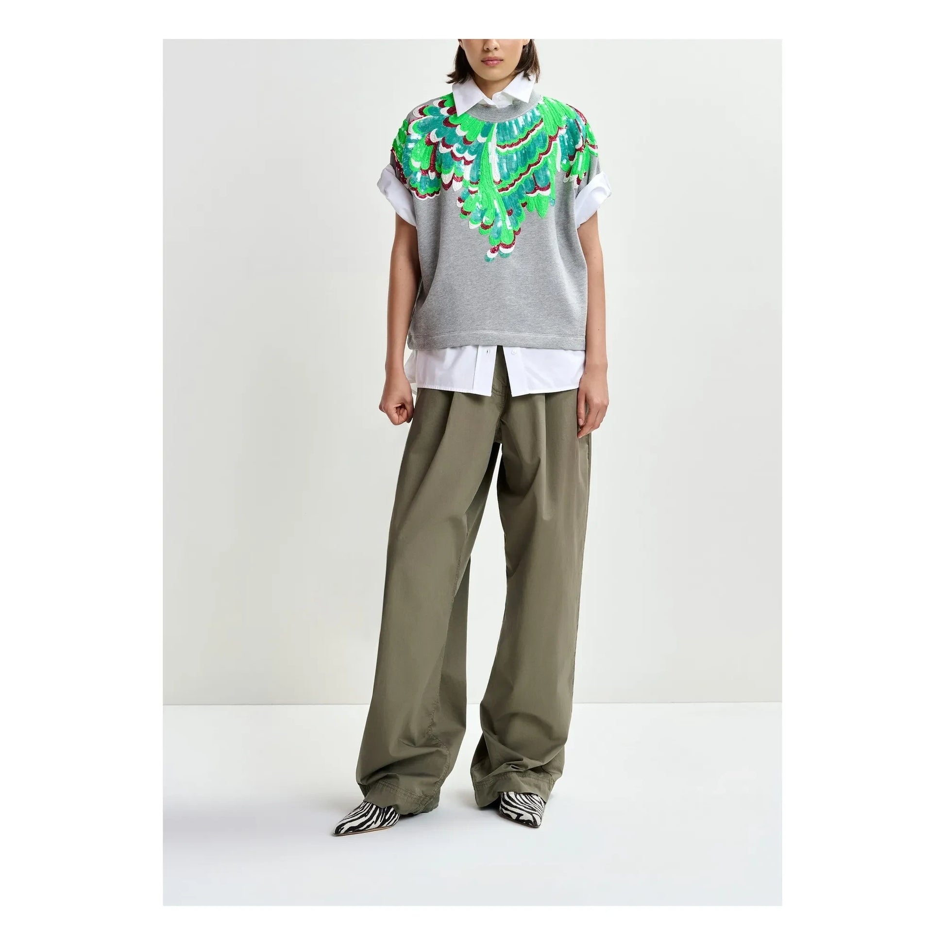 Essentiel Antwerp - Sweat Jolies Broderies | Green