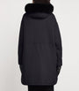 Yves Salomon Black Fox-Rabbit Fur-Trim Parka