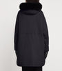 Yves Salomon Black Fox-Rabbit Fur-Trim Parka