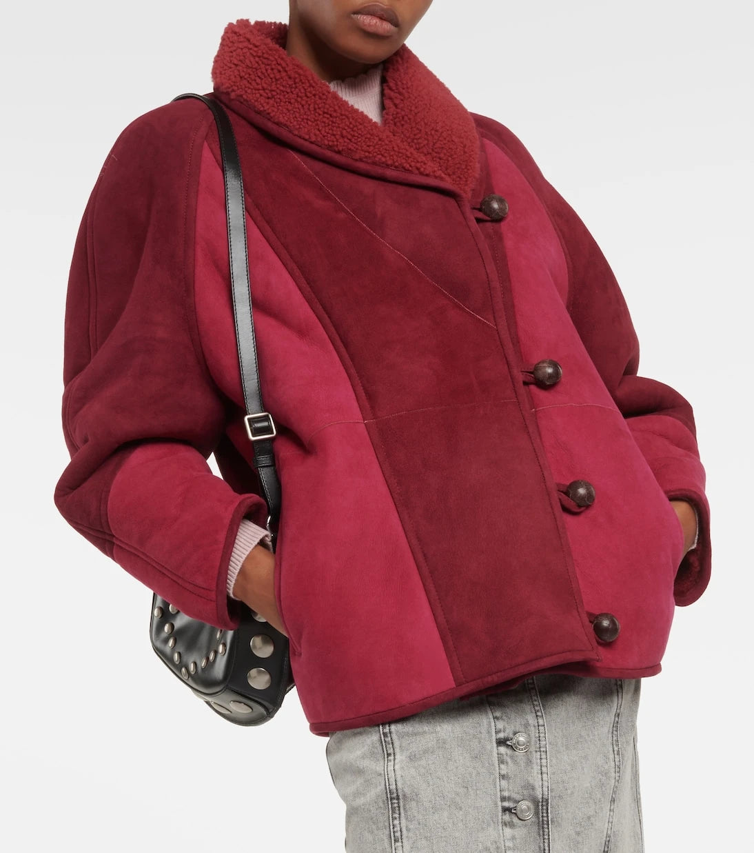 Marant Etoile - Abeni shearling-lined suede jacket