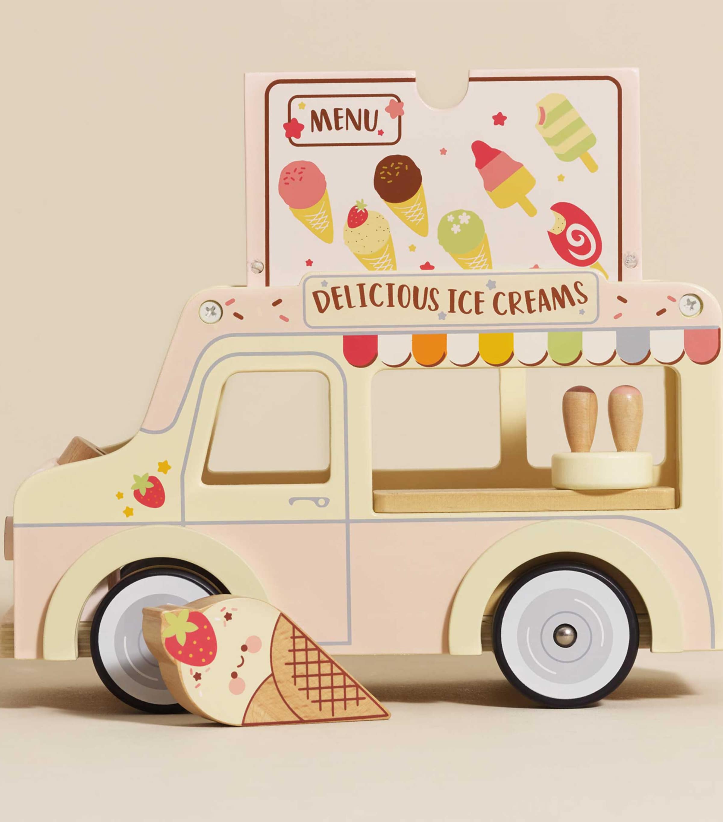 Wooden Miniature Ice Cream Van