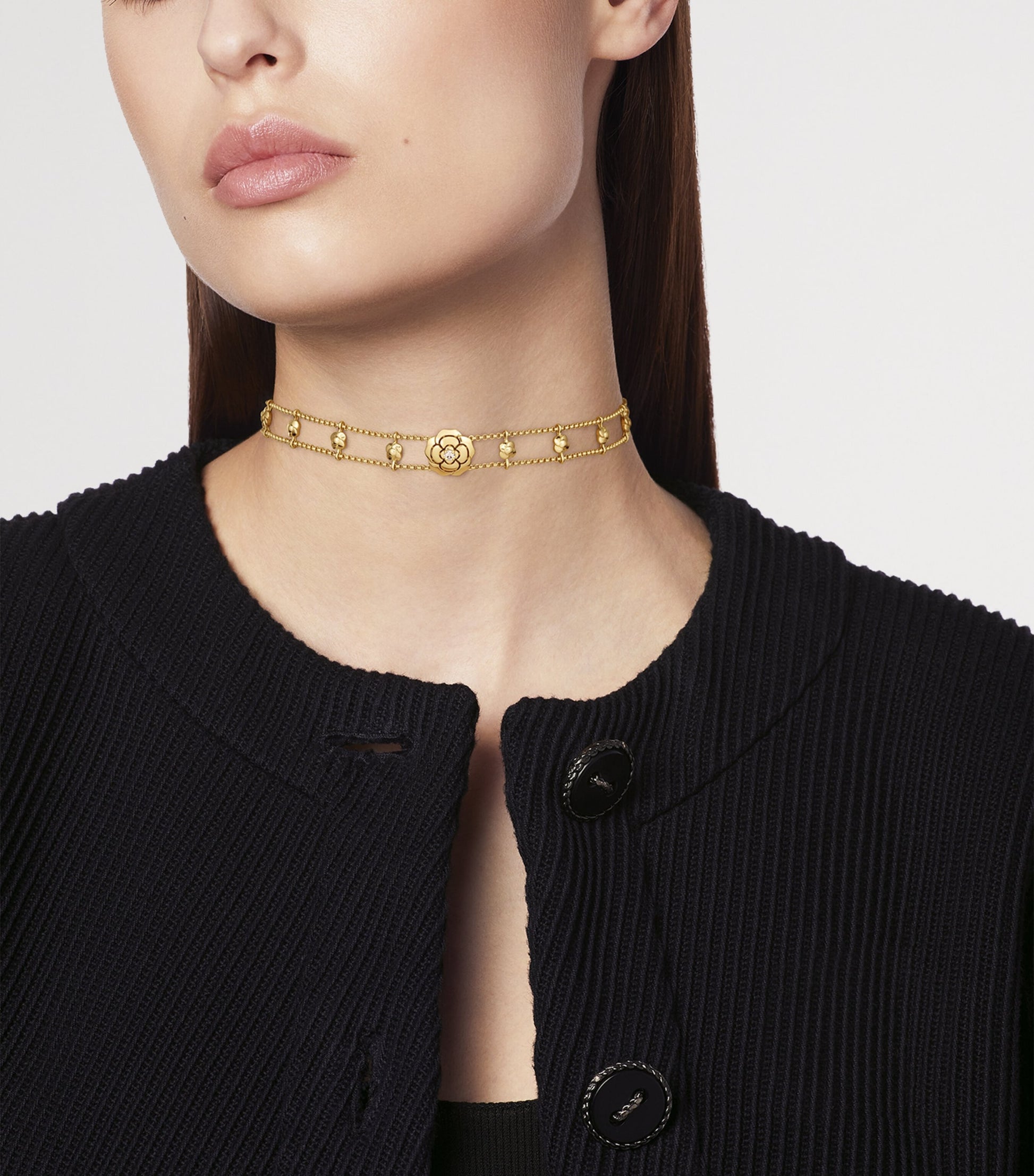 CHANEL Yellow Gold and Diamond Extrait de Camélia Supple Choker