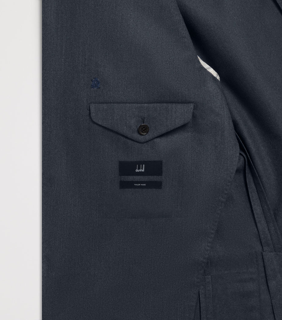 Blue Superfine Merino Wool Flannel Cavendish Blazer