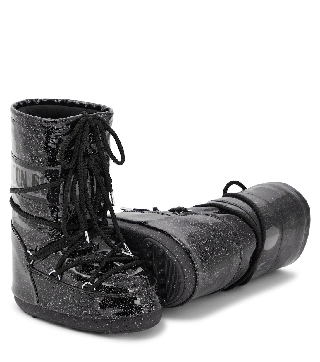 Moon Boot Kids - جزمة ثلج Icon Glitter مطاطية