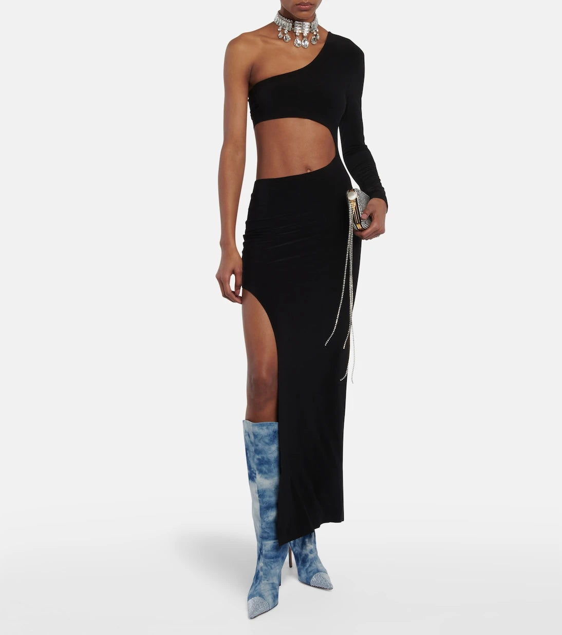 Alexandre Vauthier - Tie-dye denim knee-high boots