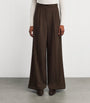 Wool Straight-Leg Trousers DARK BROWN