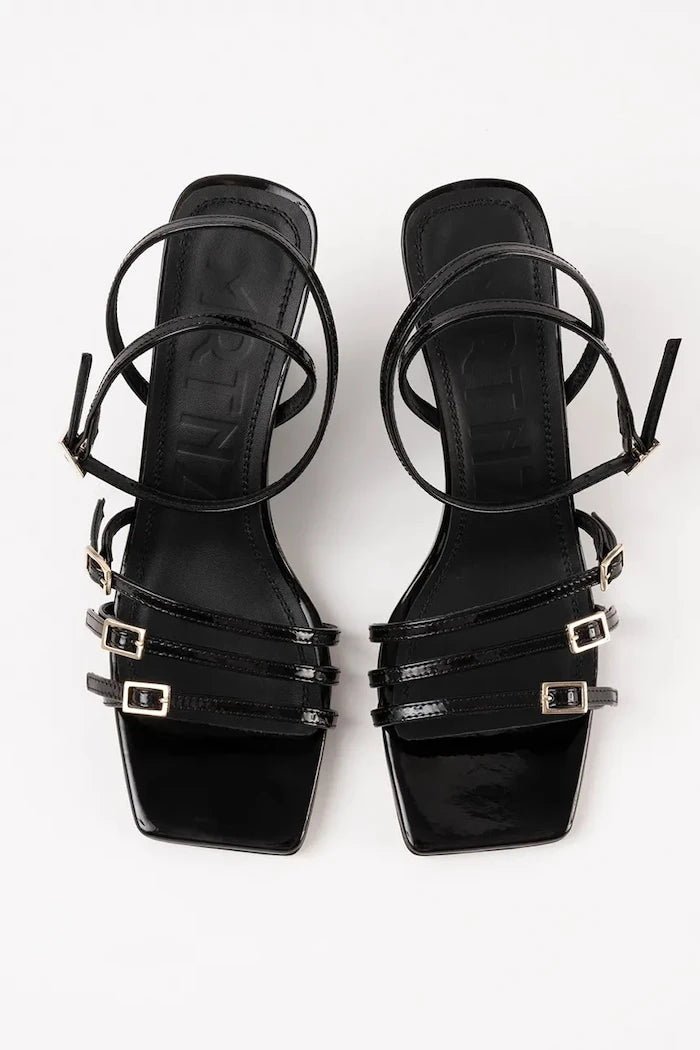 Souliers Martinez deri eğimli platformlu sandaletler EDEN