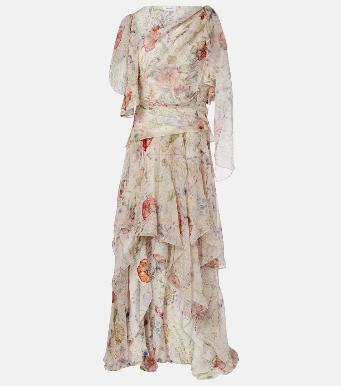 McQueen - Meadow floral silk chiffon gown