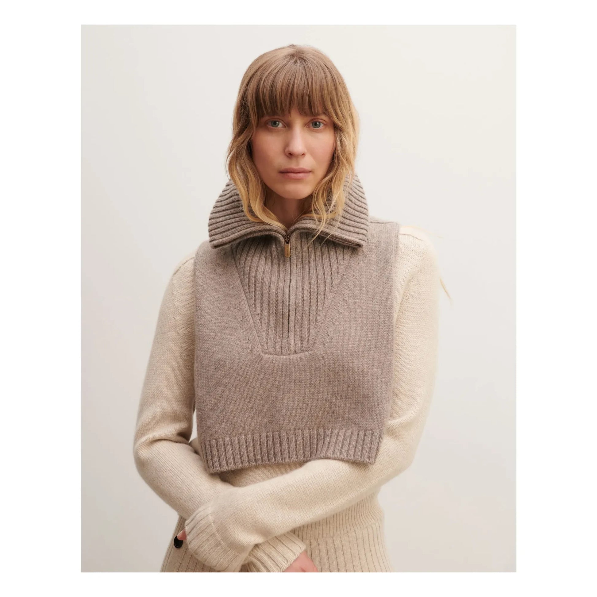 Bompard - Plastron Cashmere trucker collar | Beige