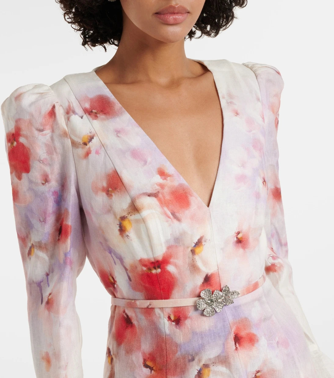 Zimmermann - Crush embellished linen midi dress