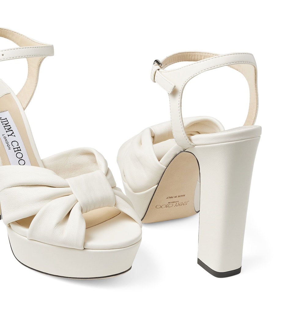 Jimmy Choo White Heloise 120 Leather Sandals