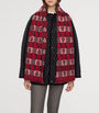 Red Wool Fair Isle Chess Scarf