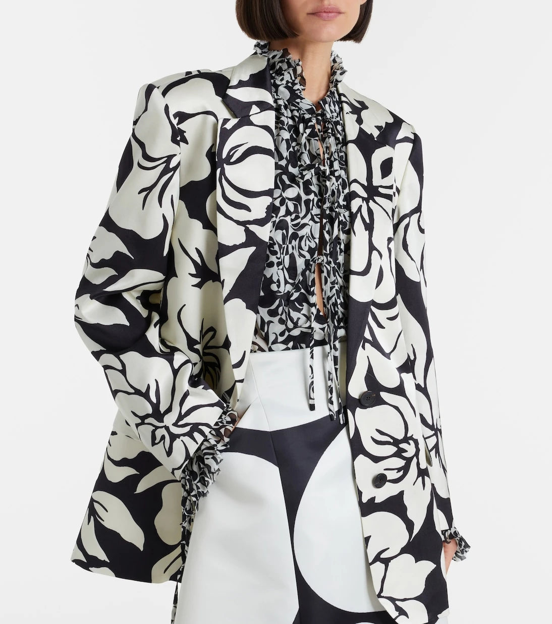Dries Van Noten - Floral satin blazer