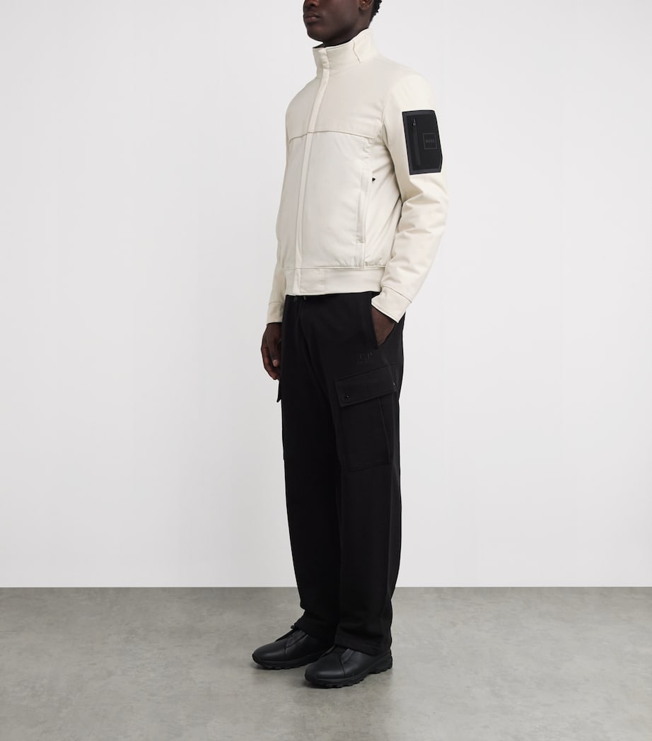 BOSS White Zip-Up Jadon League Jacket