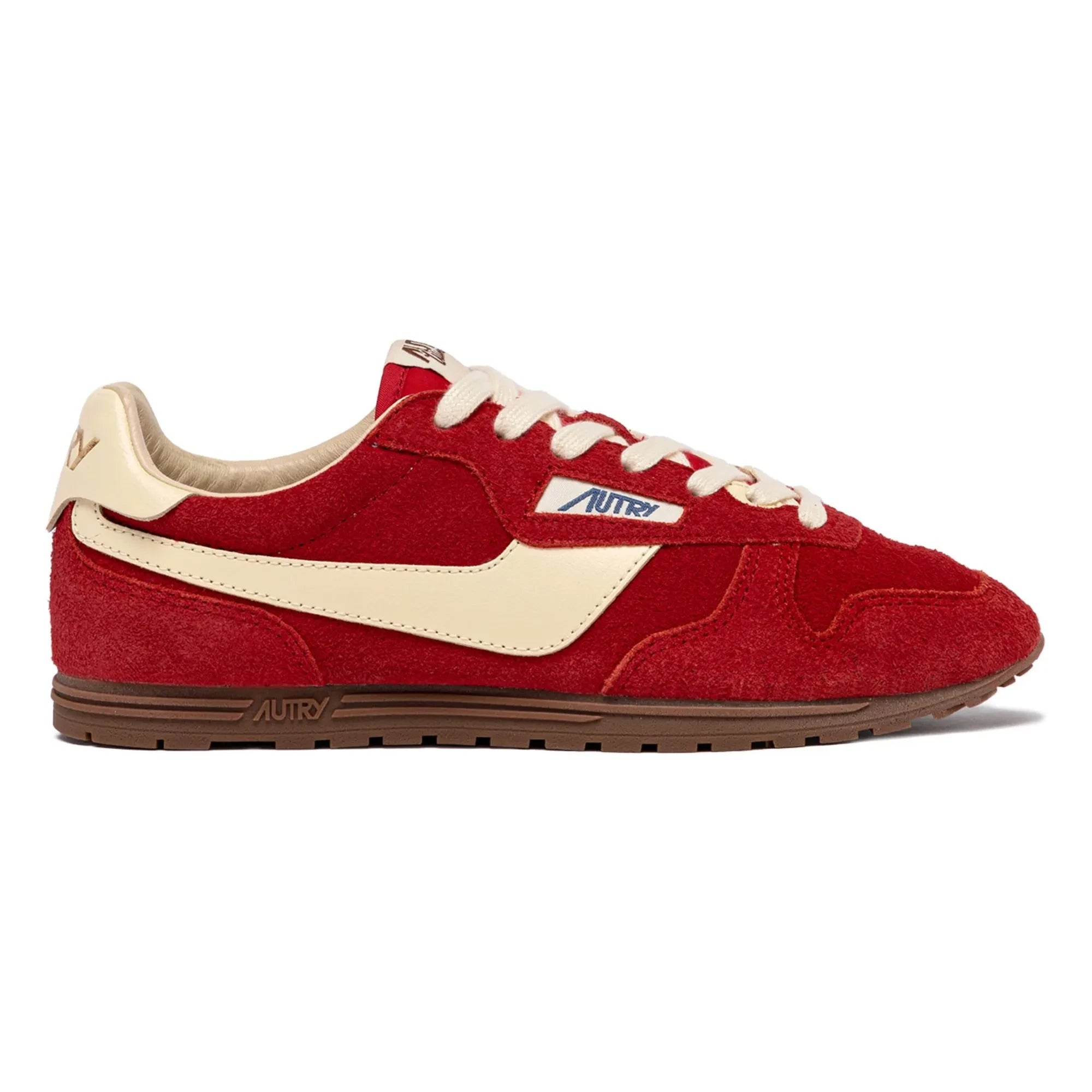 Autry - Windspin Low Two-tone Suede and Leather Basket | Red