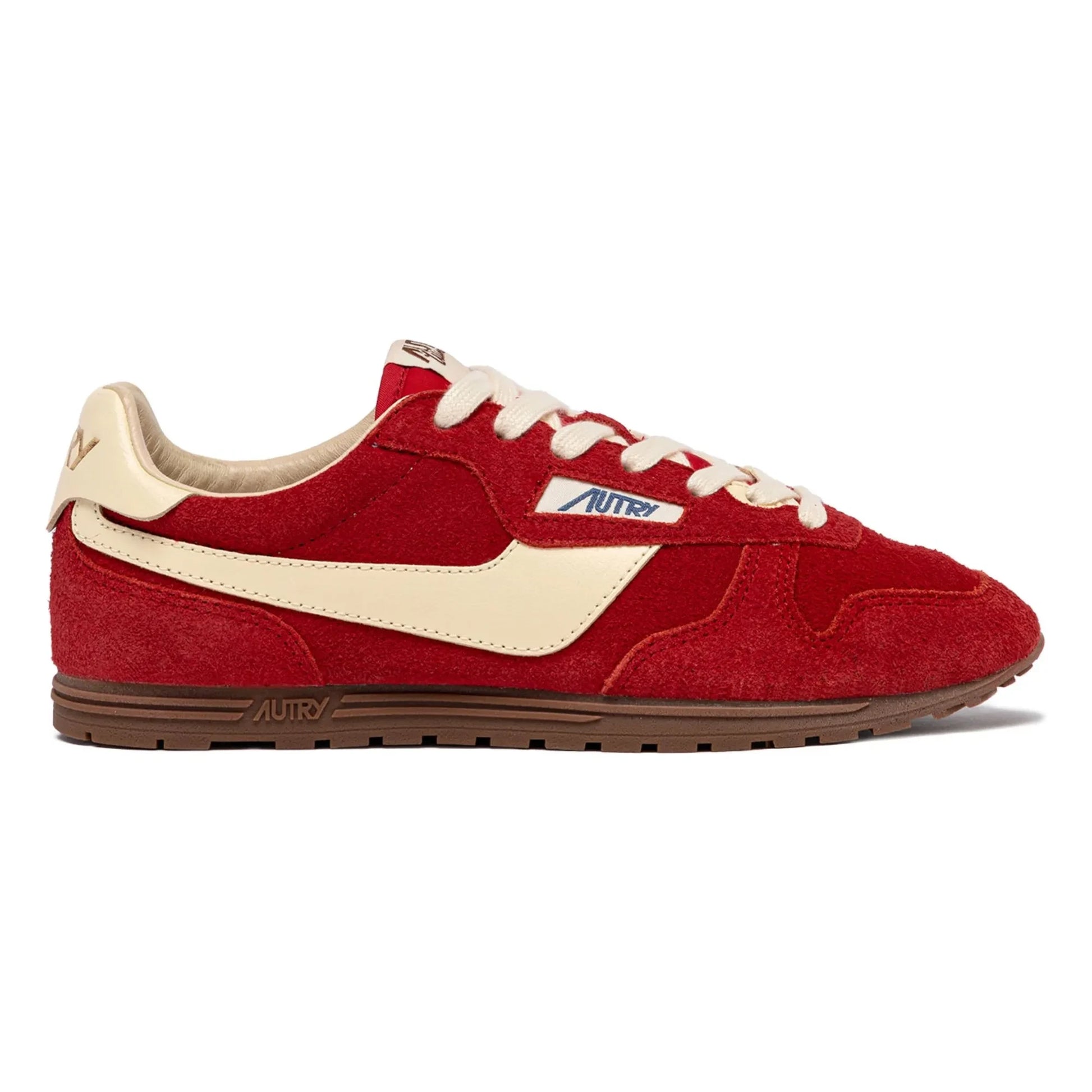 Autry - Windspin Low Two-tone Suede and Leather Basket | Red
